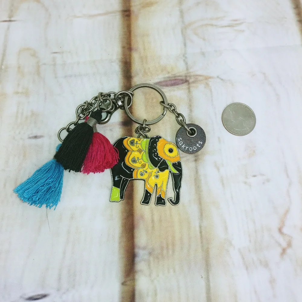Sakroots Elephant Tassel Key Chain